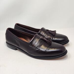 Allen Edmonds Bridgeton Brogue Kiltie Tassel Loafers Size 13 B Burgundy Leather